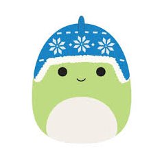 Squishmallows Christmas! Danny the Dino with blue fleece hat, 19 cm