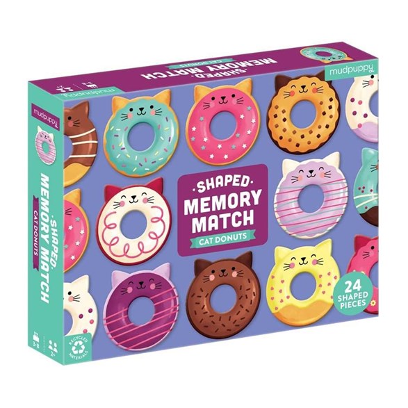 Shaped memory match cat donuts