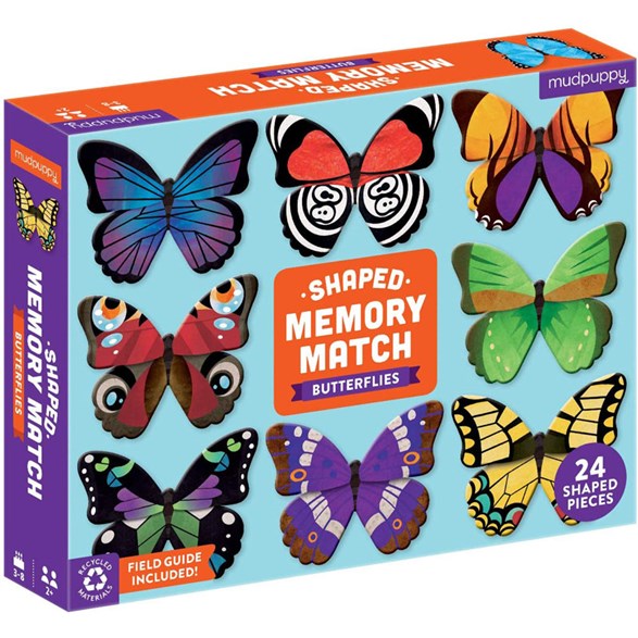 Shaped memory match butterflies