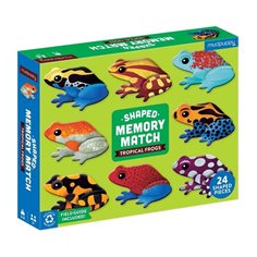 Shaped memory match tropical frogs