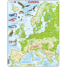 Larsen Pussel 87 bitar, karta Europa topografisk