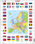 Larsen Pussel 70 bitar, karta Europa med flaggor