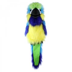 Handdocka papegoja blå-gul ara
