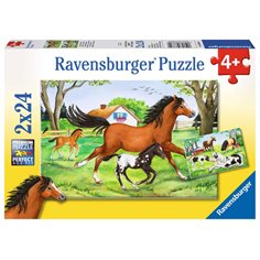 Ravensburger Pussel 2 x 24 bitar, world of horses