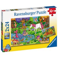 Ravensburger Pussel  2 x 24 p, magical forest