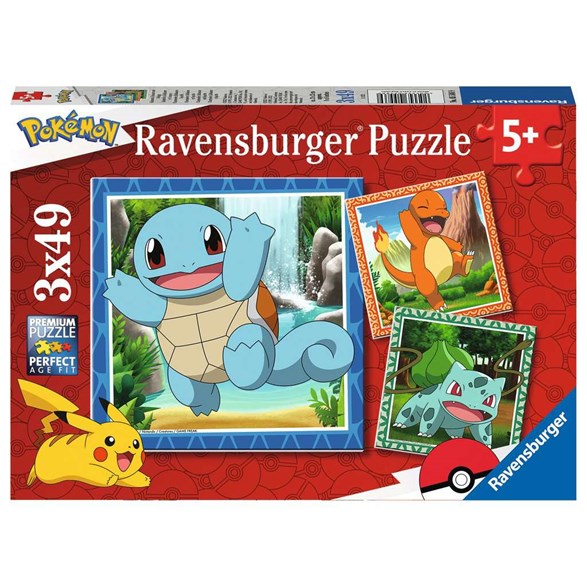 Ravensburger Pussel 3 x 49 bitar, Pokemon