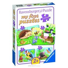 Ravensburger Pussel 2, 4, 6 och 8 bitar, sweet garden residents