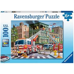 Ravensburger Pussel 100 bitar, fire truck resque