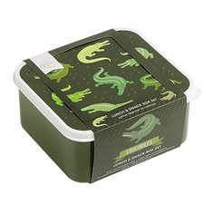 A little lovely company Lunch & snack box set, crocodiles