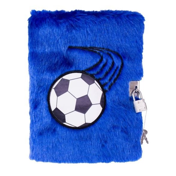 Tinka Dagbok med lås, fotboll blå