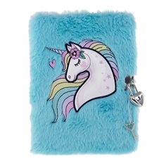 Tinka Dagbok med lås, plush unicorn