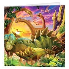 Deluxebase Ltd. Kort med kuvert 3D, dinosaurier