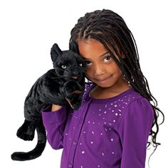 Folkmanis Handdocka svart katt