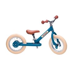 Trybike balanscykel med 2 hjul (stål, vintage blå)
