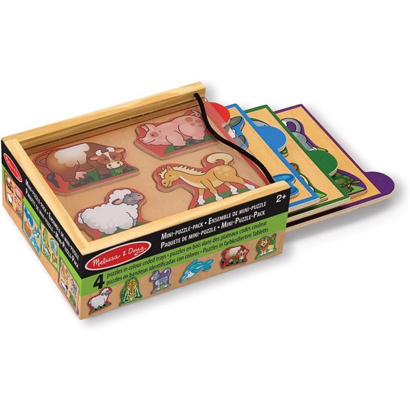 Melissa & Doug Djur - Färgkodade minipussel (4 st)