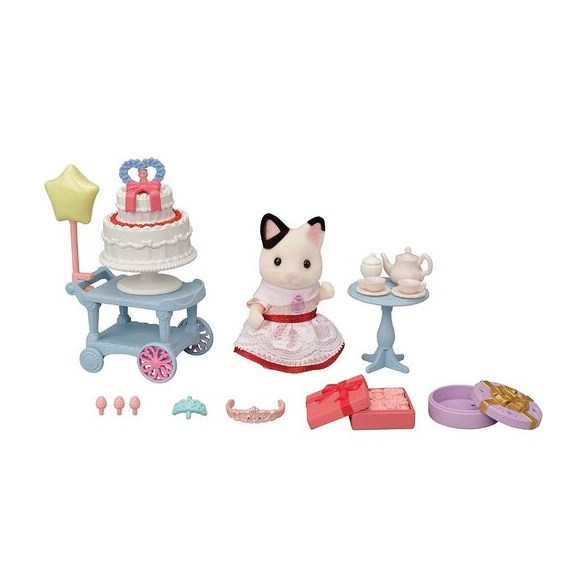 Sylvanian families Party time play set tuxedo cat