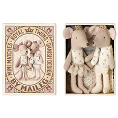 Maileg Royal twin mice little sister & little brother in box
