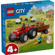 LEGO® City - Röd jordbrukstraktor med släp och får