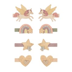 Mimi & Lula 8 hair clips - mini flying unicorn dreamland