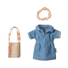 Maileg Denim dress and bag, mum