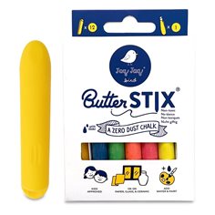 Jaq Jaq Bird Butterstix dammfria kritor färger (12 st, från Jaq Jaq Bird).