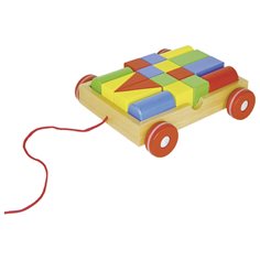 Goki Dragvagn med byggklossar