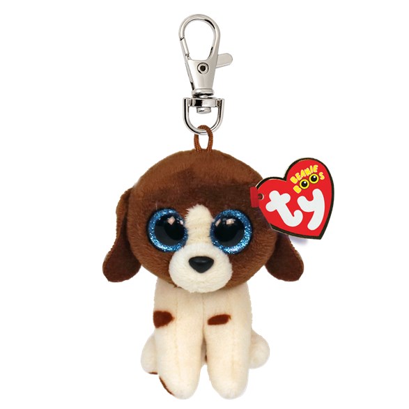 TY beanie boos, Muddles brown/white dog clip