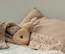 Maileg Rabbit rattle set, cream peach
