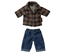 Maileg Brown checked shirt and pants, dad