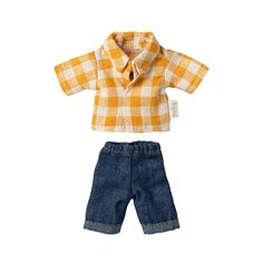 Maileg Yellow checked shirt and pants, dad