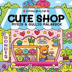 Cozy coloring books Målarbok Cozy cute shop