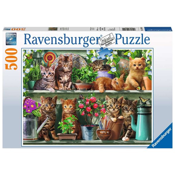 Ravensburger Pussel 500 bitar, Cats on the shelf