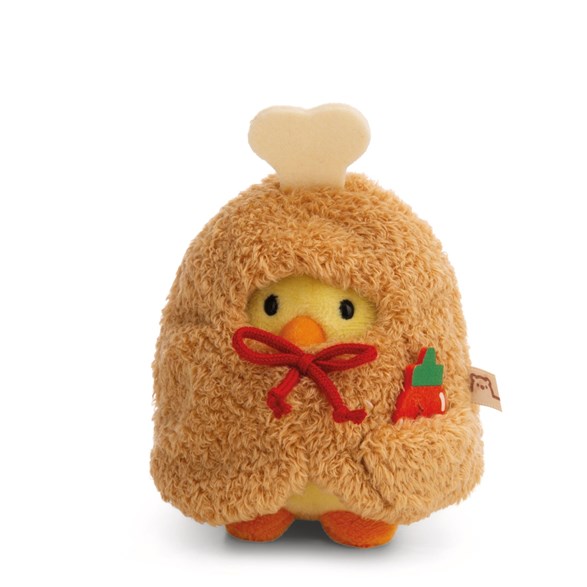 Nici Mymochi 8 cm, Chick Tschieps with chili-sauce and chicken leg costume in gift box
