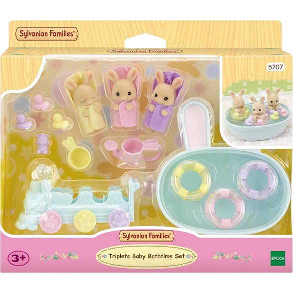 Sylvanian families Triplets baby bath time