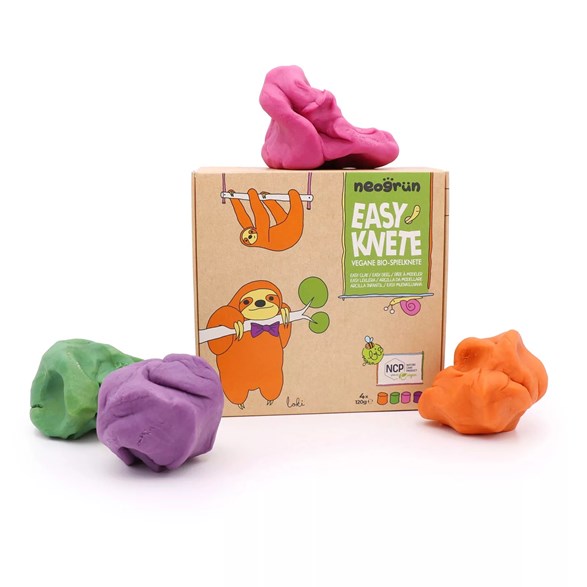 Neogrün Ekologisk leklera Loki, 4-p (orange, grön, rosa, lila)