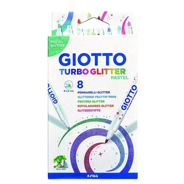 Giotto Turbo Glitter Pastel, 8-P
