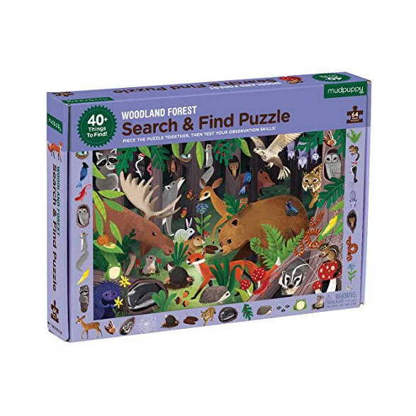 Mudpuppy Search & find puzzle 64 pcs, woodland forest