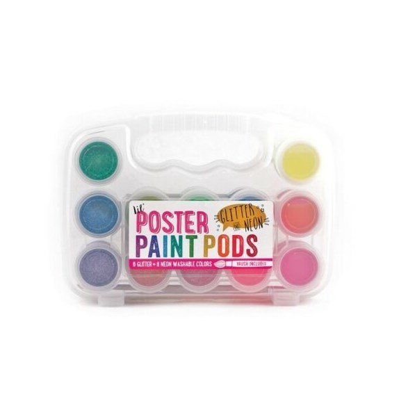 Ooly Lil' Poster Paint Pods & Brush Glitter & Neon