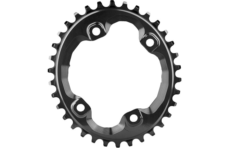 Drev AbsoluteBlack Oval 96 bcd Shimano XT M8000/SLX M7000/MT700 asymmetrisk 9-12 gear 36T sort