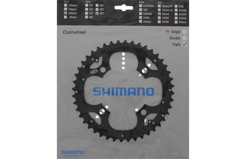Drev Shimano Deore FC-M530 104 bcd 9 gear 44T sort
