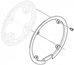 Kædeskærm Shimano FC-M430 inkl. Skrue 104 mm 44T
