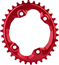 Drev AbsoluteBlack Oval 96 bcd Shimano XT M8000/SLX M7000/MT700 asymmetrisk 9-12 gear 34T rød