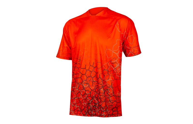 Endura Pyöräilypaita T-paita Singletrack Print Tee Ltd Paprika
