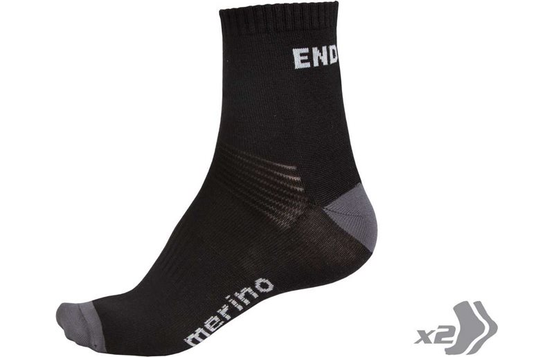 Endura Baabaa Merino Sock (Twin Pack) Blacknone