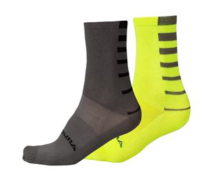 Endura Coolmax¬ Stripe Socks (Twin Pack) Hivizyellow
