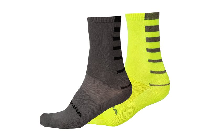 Endura Coolmax¬ Stripe Socks (Twin Pack) Hivizyellow