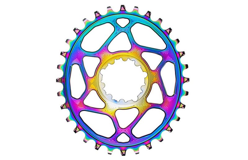Drev absoluteBlack DM 3 mm Offset 1x10/11/12-Speed Oval NW BOOST SRAM Alu Oilslick 32T PVD Rainbow