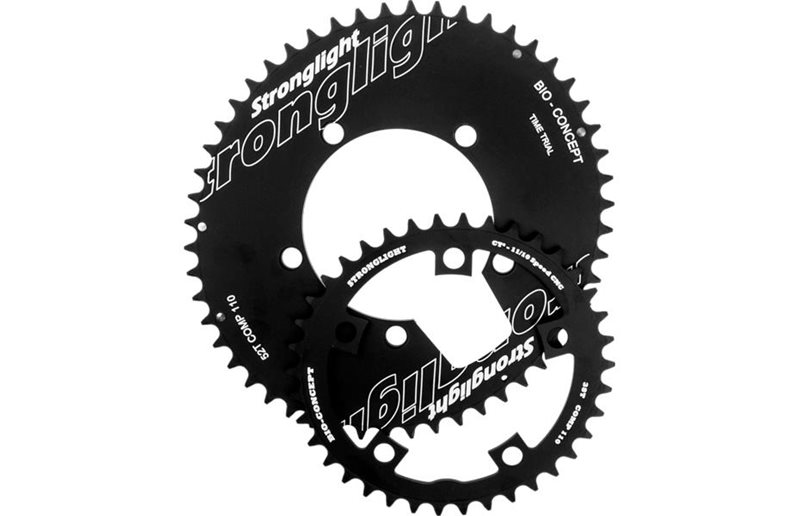 Drev Stronglight Ø110 mm BCD 2X10/11-Speed Oval Alu 52T/38T sort