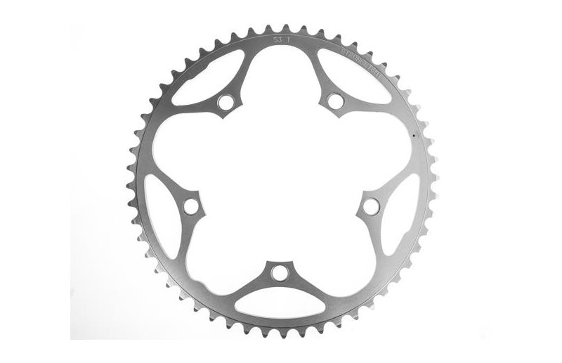 Drev Stronglight Ø130 mm BCD 2x 9/10-Speed Alu 53T Sølv