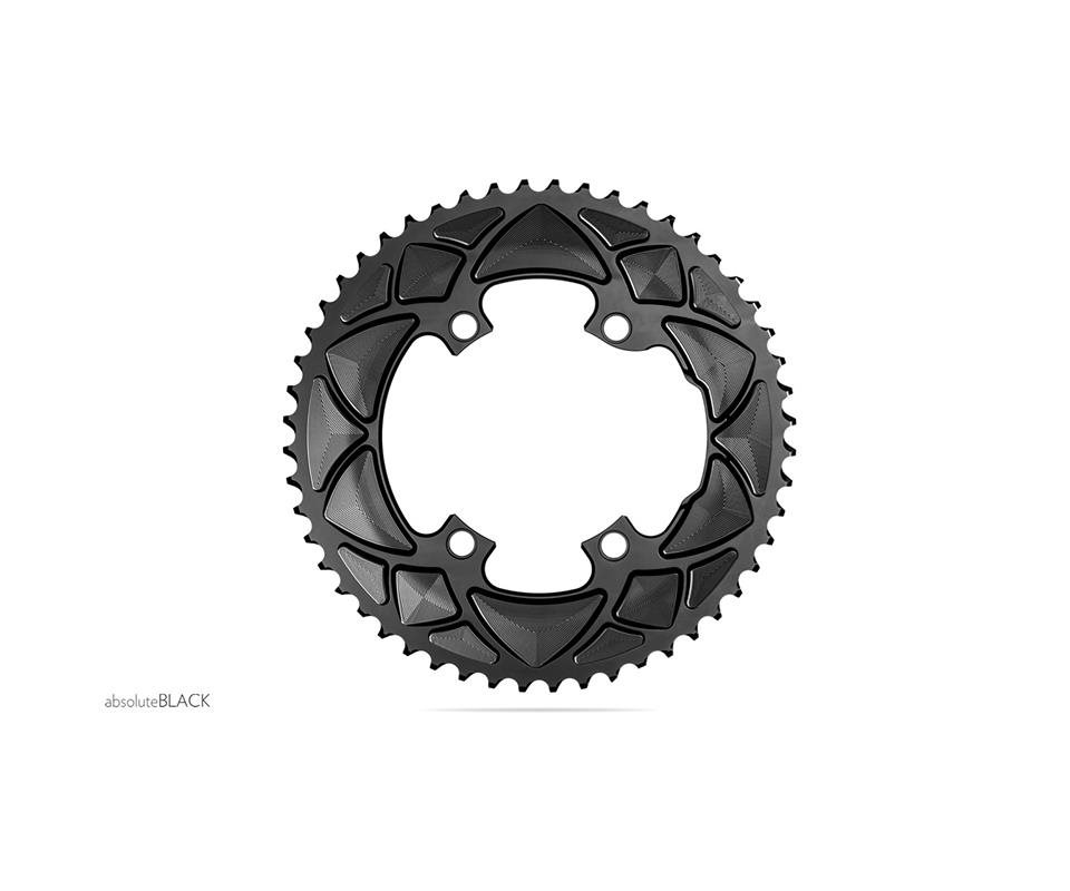 Corona ABSOLUTEBLACK Absoluteblack 110mm Singlespeed 46T 4 Fori Per Shimano Asimmetrica - Anello Catena In Alluminio Unisex - 2